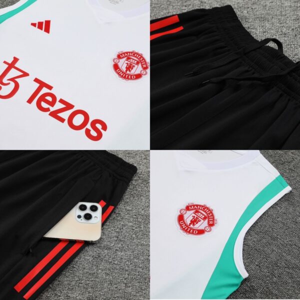 MAN UNITED WHITE(SLEEVELESS TRAINING KIT) - Image 2