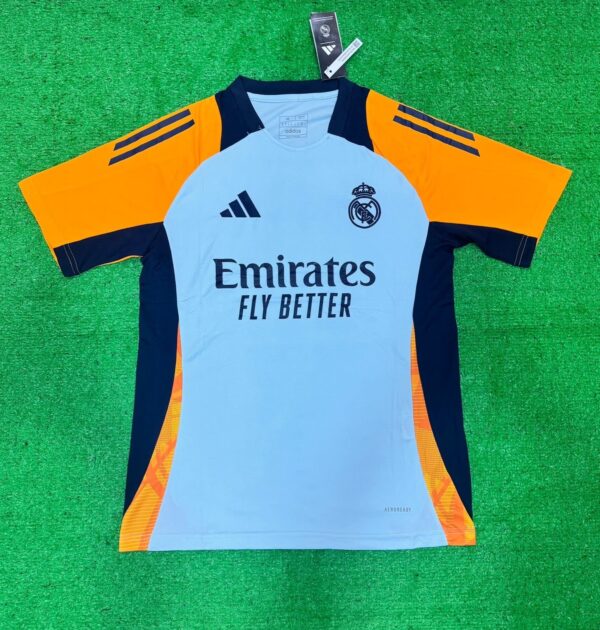 REAL MADRID WHITE AND YELLOW TRAINING JERSEY 24-25