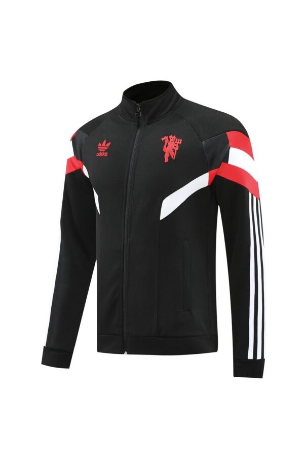 Manchester United Black With White Hand stripe Jacket 24 25 season