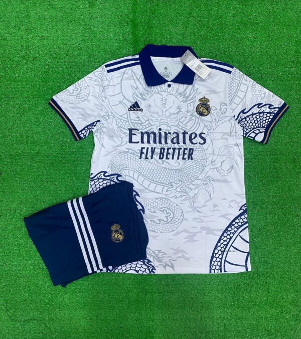 REAL MADRID WHITE DRAGON(JERSEY AND SHORTS)