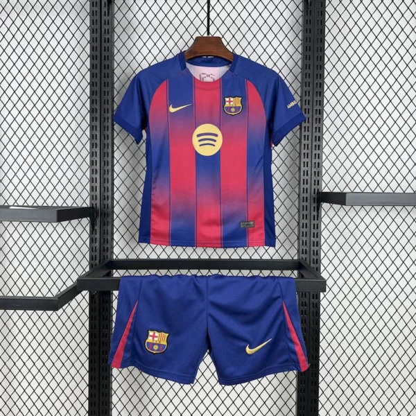 2025-2026  FC Barcelona Home Football Jersey and Short Kit