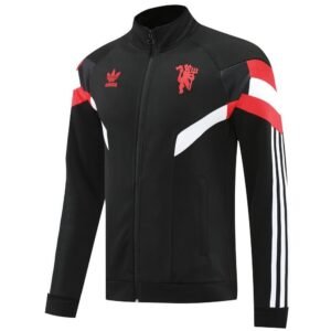 Manchester United Black With White Hand stripe Jacket 24 25 season