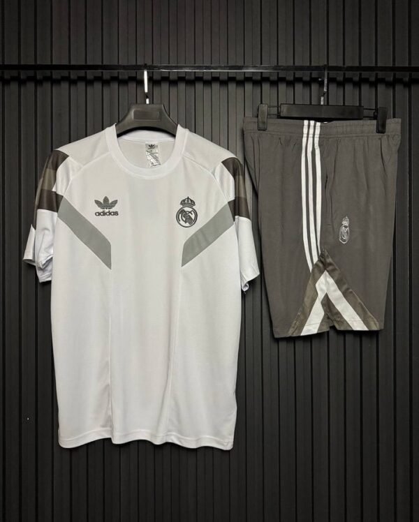 Real Madrid White and Grey Classic jersey and Shorts