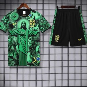 Brazil Green Jesus Special Edition Jersey and Shorts