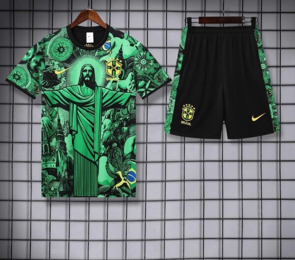 Brazil Green Jesus Special Edition Jersey and Shorts